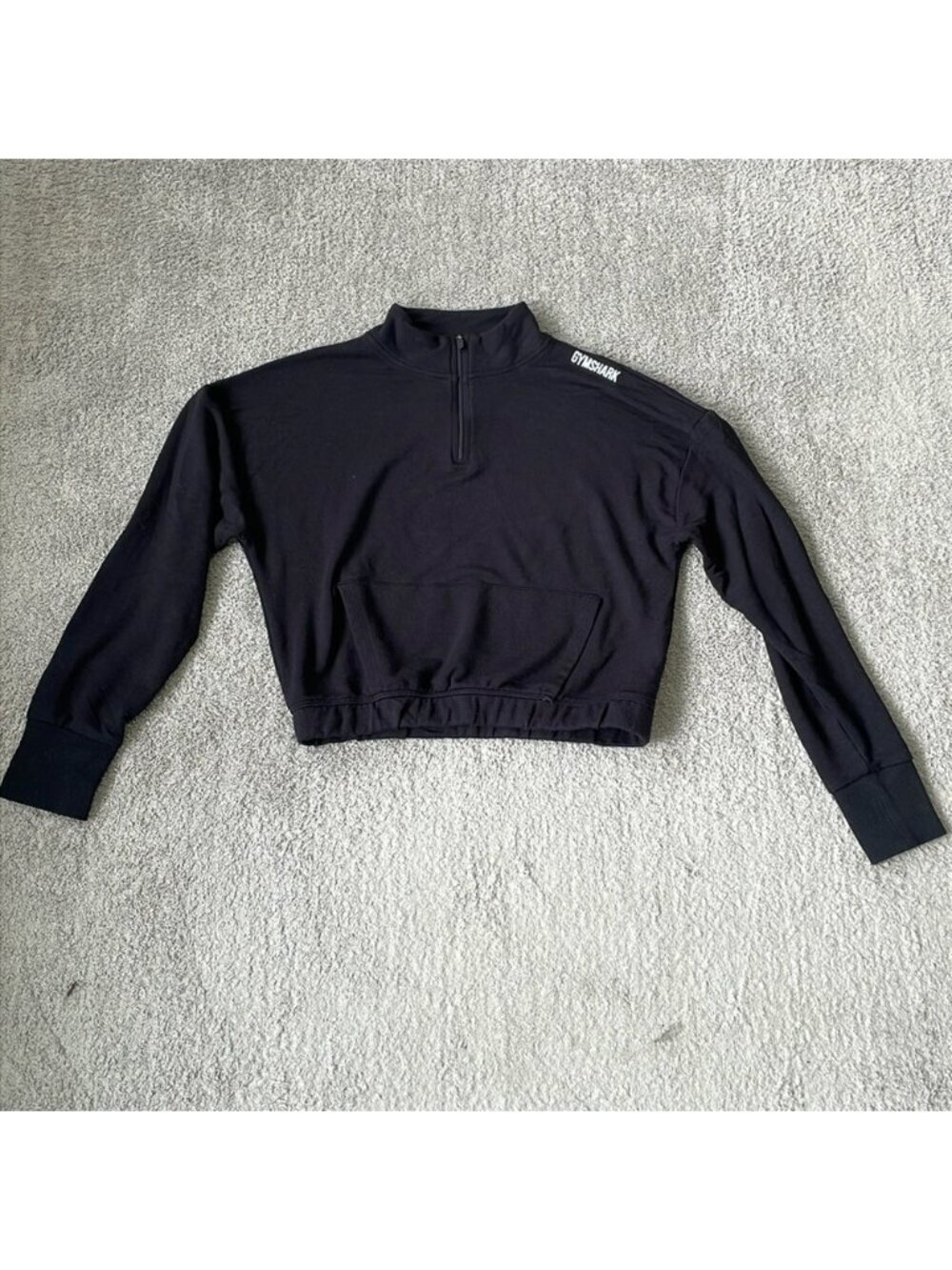 VGC Gymshark 1/4 Zip Cropped Top with Front Pocket - Size Small